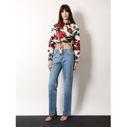 Cotton shirt with floral print