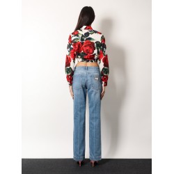 Cotton shirt with floral print