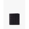 Leather wallet with intrecciato motif