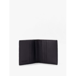 Leather wallet with intrecciato motif