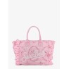 Vanity embroidered cotton handbag with volant