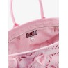Vanity embroidered cotton handbag with volant