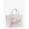 Vanity canvas handbag with rhinestones