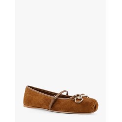 Suede ballerinas with all-over GG motif