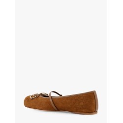 Suede ballerinas with all-over GG motif