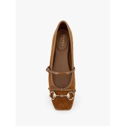 Suede ballerinas with all-over GG motif