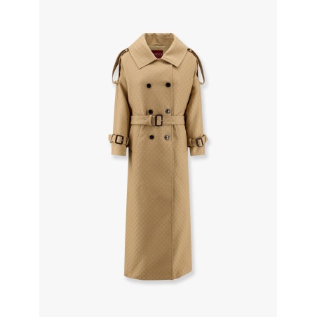Wool and silk crepe coat with all-over GG motif