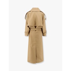 Wool and silk crepe coat with all-over GG motif