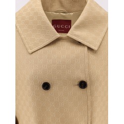 Wool and silk crepe coat with all-over GG motif