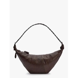 Large croissant leather shoulder bag