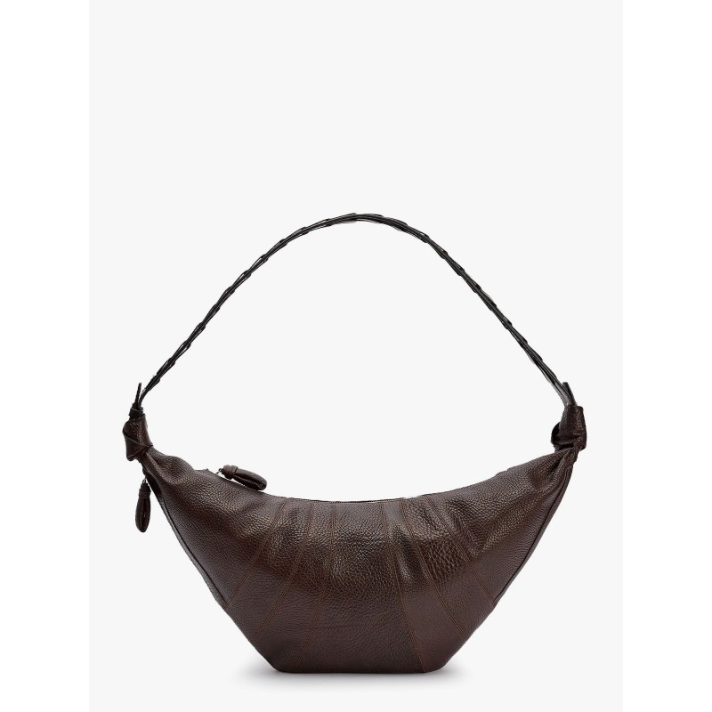 Large croissant leather shoulder bag