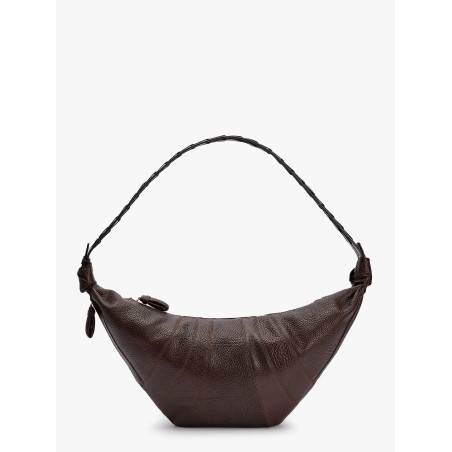 Large croissant leather shoulder bag