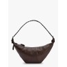 Large croissant leather shoulder bag
