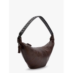 Large croissant leather shoulder bag