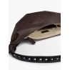 Large croissant leather shoulder bag