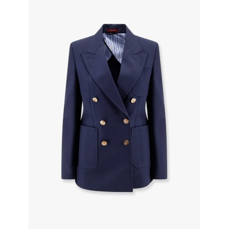 Cotton blazer with iconic gucci crest buttons