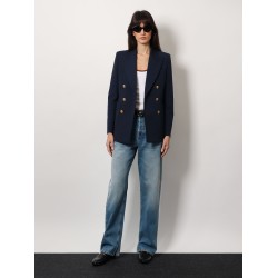Cotton blazer with iconic gucci crest buttons