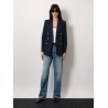 Cotton blazer with iconic gucci crest buttons