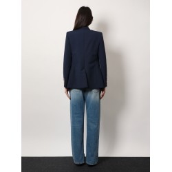 Cotton blazer with iconic gucci crest buttons