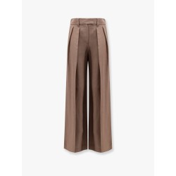Viscose and linen trouser with frontal pinces