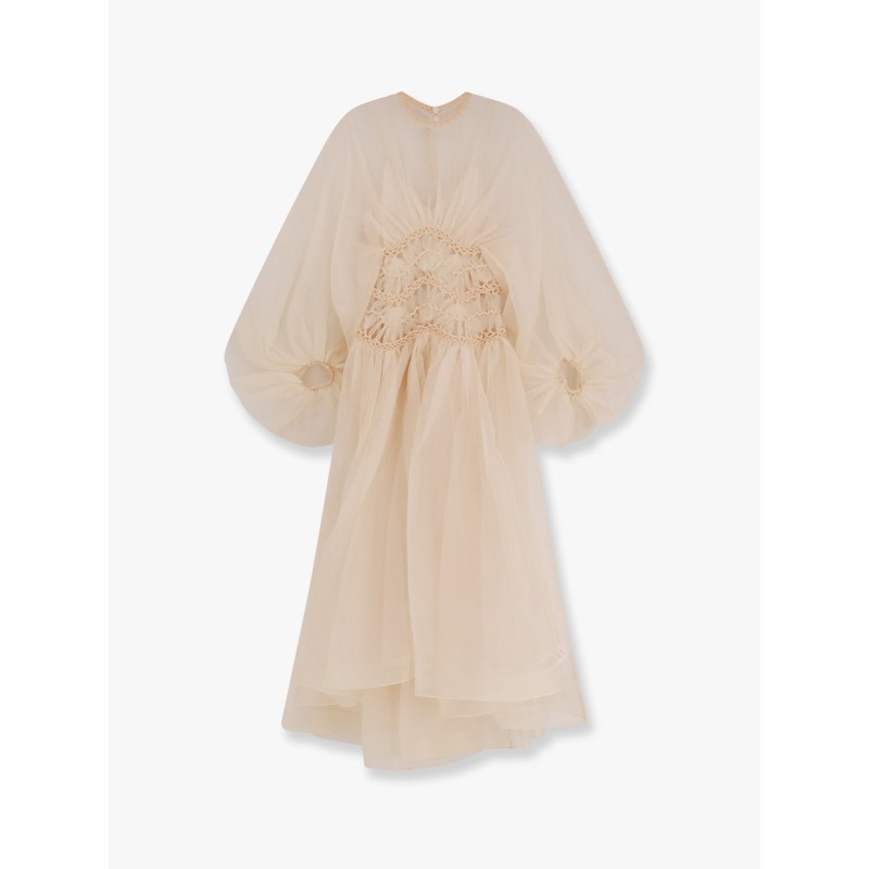 Illuminate tulle dress with embroidery and drapery