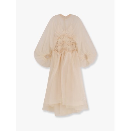 Illuminate tulle dress with embroidery and drapery