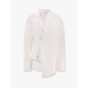 Cotton shirt with overlapping collar