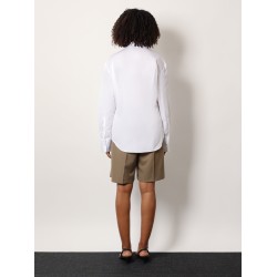 Cotton shirt with overlapping collar