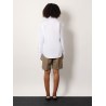 Cotton shirt with overlapping collar