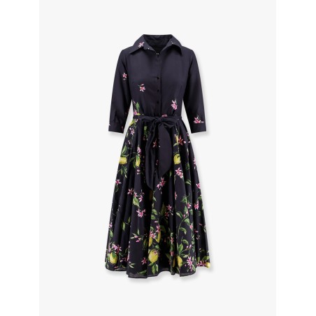 Spritz cotton chemisier dress with multicolor print