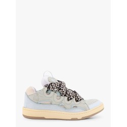 Curb leather sneakers with mesh inserts