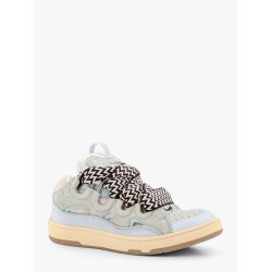 Curb leather sneakers with mesh inserts