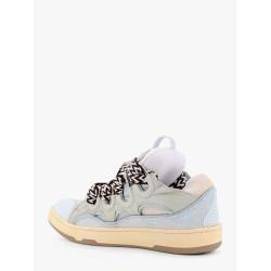 Curb leather sneakers with mesh inserts