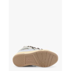 Curb leather sneakers with mesh inserts