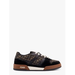 Fendi Match low-top FF jacquard fabric and suede sneakers