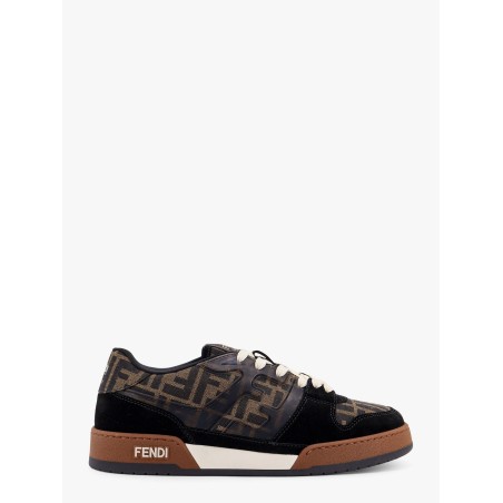 Fendi Match low-top FF jacquard fabric and suede sneakers