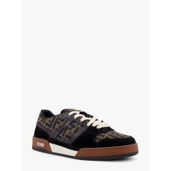 Fendi Match low-top FF jacquard fabric and suede sneakers
