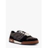 Fendi Match low-top FF jacquard fabric and suede sneakers