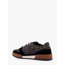 Fendi Match low-top FF jacquard fabric and suede sneakers