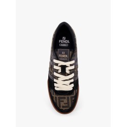Fendi Match low-top FF jacquard fabric and suede sneakers