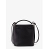 Leather bucket bag with logo