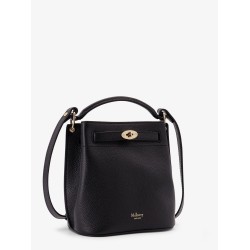 Leather bucket bag with logo