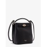 Leather bucket bag with logo