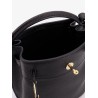 Leather bucket bag with logo
