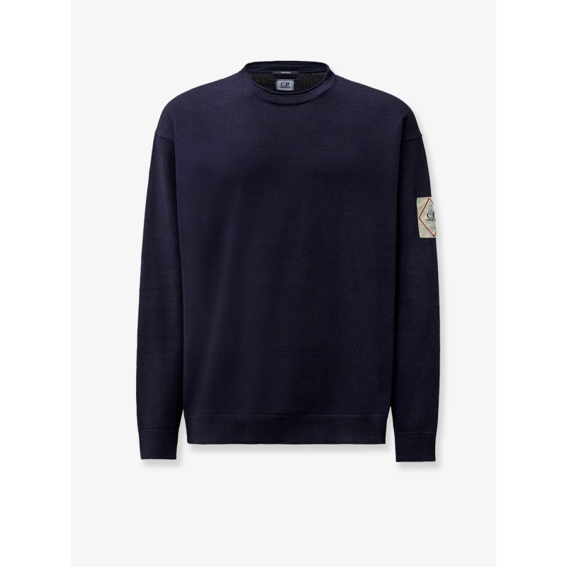 Cotton sweater with Logo patch