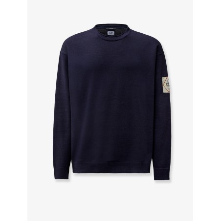 Cotton sweater with Logo patch