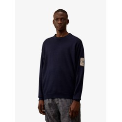 Cotton sweater with Logo patch