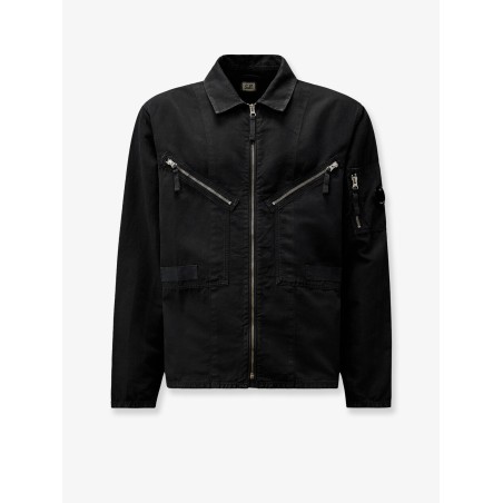 Cotton and linen shirt with zip closure