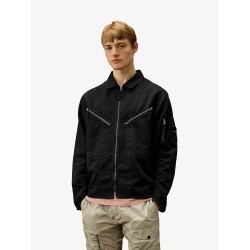 Cotton and linen shirt with zip closure