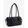 Leather shoulder bag with logo